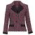 Gabrielle Chaqueta de tweed geométrica cc de brassiere Chanel Roja Burdeos