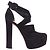 Alaïa Talons à plateforme bloc en suède Alaia avec sangle enroulée