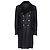 Abrigo de cuero forrado con shearling dorado de doble botonadura Balmain