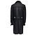 Abrigo de cuero forrado con shearling dorado de doble botonadura Balmain - vista 6