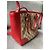 Borsa Gucci Guccissima in pelle rossa e tela GG beige Rosso - vista 3