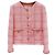 Chanel Rosa karierte Tweedjacke Pink