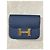 Constance Hermès HERMES Wallets T.  Leather Blue