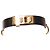Ring Hermès Bracciale Lockette in pelle liscia con anello d'oro Mini Dog Hermes Nero