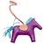 Hermès Charm de caballo con flecos de cuero trimado Hermes Rodeo PM Púrpura - vista 2