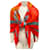 Hermès Hermes Orange / Red Multi Circuit 24 Faubourg Large Cashmere and Silk Scarf Multiple colors  ref.1900356