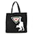 Prada Monkey Logo Canvas Tote Bag Schwarz