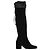 Stuart Weitzman kniehohe Stiefel aus schwarzem Wildleder
