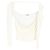 Jacquemus Le T-shirt Lucciu Stretch Woven Top en Lyocell Blanco Crudo