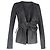 Giacca avvolgente Rick Owens in pelle nera Nero