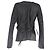 Giacca avvolgente Rick Owens in pelle nera Nero - vista 3