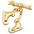 Hermès Hermes Skate-Schuh Motiv Brosche Gold Golden Metallisch