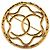 Spilla dorata con motivo circolare del marchio Coco Chanel D'oro Metallico