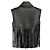 McQ von Alexander McQueen Schwarze Lammleder Bikerweste mit Fransen-Details - Ansicht 3