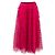 Falda midi de tul frambuesa con volantes Christian Dior Rosa