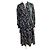 Abito midi nero e floreale Marchesa Notte con maniche lunghe Multicolore