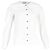 Camisa de botón con cuello oversized en algodón blanco Ganni