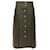 Autre Marque Dodo Bar Or genuine leather shell button pocketed pleated skirt Green  ref.1905075