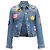 Louis Vuitton yayoi kama faces leather patch denim jacket - view 3