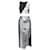 David Koma silver sequins midriff crop top asymmetric high slit skirt set Silvery Metallic Acrylic  ref.1905981