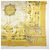 Lenço de seda Hermès Carré 90 Ouro Dourado Metálico - vista 5
