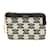 Céline Celine Triomphe Coin and Card Pouch with Keychain Black Eggshell Leather Cloth  ref.1906508