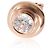 Autre Marque Orecchino in diamante rotondo rosa da 0,22 ct certificato GIA (oro rosa 14K)