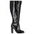 Tom Ford Front Zipped High-Heeled Knee-High Boots in Black Leather
