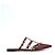 Valentino Garavani Valentino Rockstud Mules EU38.5 Dunkelrote Lederflats Schuhe UK5.5 US8 Bordeaux