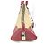 Tote Sac à main Prada BN0081 en plaque triangulaire bicolore Rouge Beige - vue 3