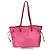 Borsa tote in nylon e pelle rosa Prada
