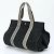 Hermès Hermes Cannes MM Leder-Canvas-Tote-Bag Schwarz - Ansicht 2