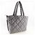Autre Marque Folli Follie gesteppte Nylon-Tote Tasche grau - Ansicht 3