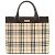 Burberry Nova Check Canvas Leder Handtasche Beige Dunkelbraun - Ansicht 2