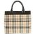 Burberry Nova Check Canvas Leder Handtasche Beige Dunkelbraun - Ansicht 3