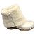 Zoccoli Frye in pelle e shearling crema