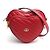 Gucci Interlocking G Heart Leather Shoulder Bag Red