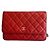 Wallet On Chain Clutch Chanel in pelle rossa Rosso