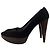 Escarpins à plateforme Stuart Weitzman en daim noir - vue 3