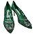 Décolleté Manolo Blahnik Hangisi in pelle verde - vista 2