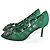 Décolleté Manolo Blahnik Hangisi in pelle verde - vista 3