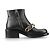 Givenchy Schwarze Lammleder Stiefeletten mit goldener Kette Größe 38 - Ansicht 2