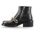 Givenchy Schwarze Lammleder Stiefeletten mit goldener Kette Größe 38 - Ansicht 4