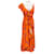 Autre Marque Borgo de Nor Orange / Purple Floral-print Midi Dress Polyester  ref.1929983