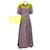 Autre Marque Camilla and Marc Black / Yellow Leto Print Bishop Sleeve Midi Monet Dress Cotton  ref.1929984