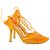 Sandali con lacci elasticizzati Bottega Veneta in pelle arancione