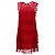 Vestido mini de acetato rojo con detalles de flecos de Alberta Ferretti Roja