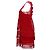 Vestido mini de acetato rojo con detalles de flecos de Alberta Ferretti Roja - vista 2