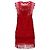 Vestido mini de acetato rojo con detalles de flecos de Alberta Ferretti Roja - vista 3