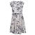 Vestido mini com estampa de macaco e babados em seda creme RED Valentino